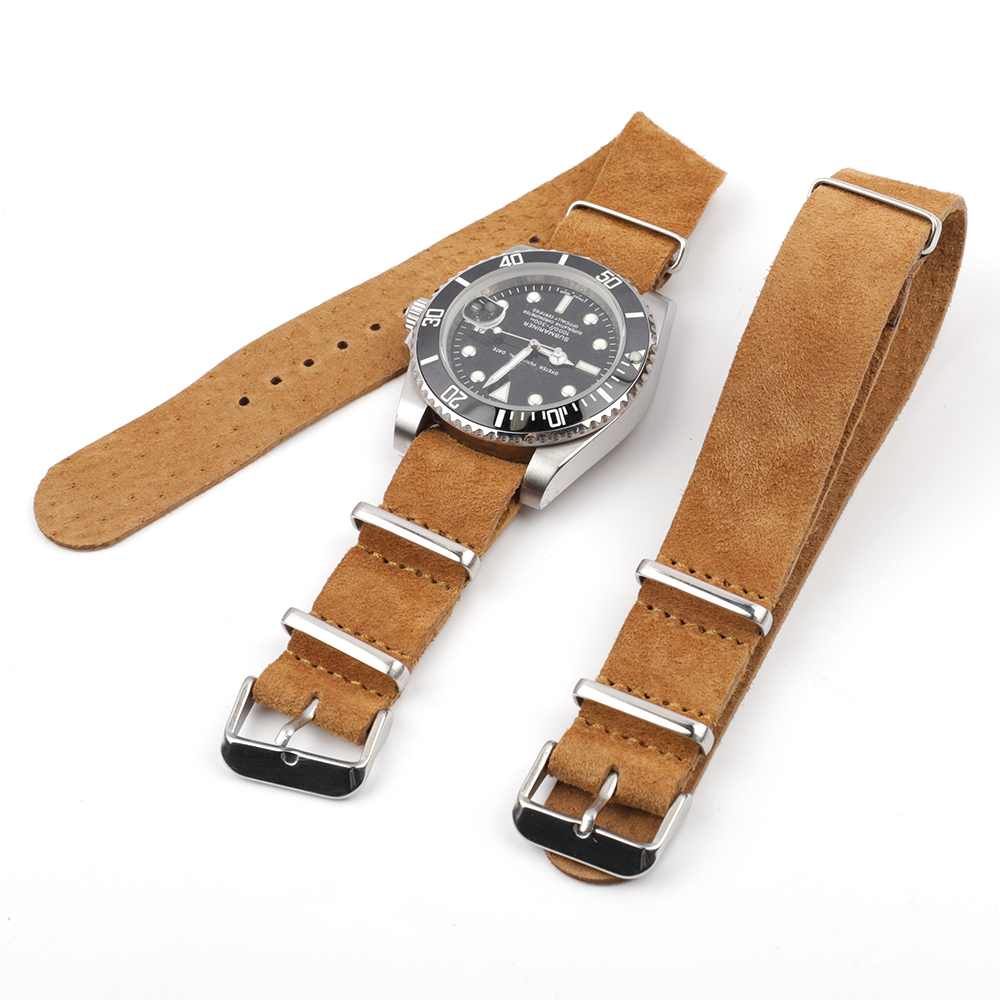 Nylon Nato Strap - Morbido cinturino in vera pelle scamosciata
